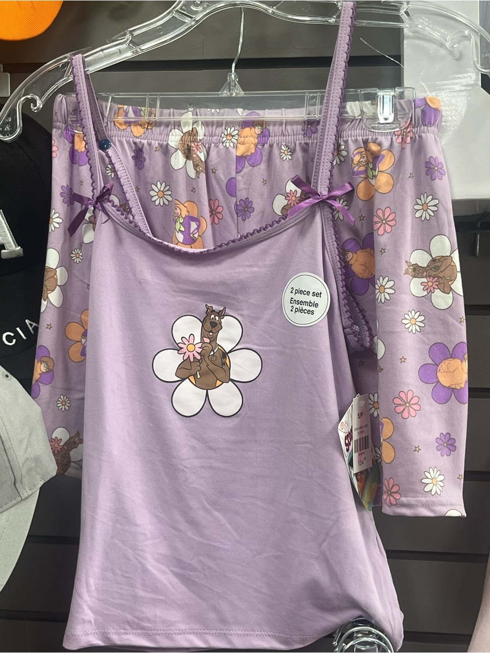Girls' Lavender 2-Piece Flower Pony Tank & Pants Set